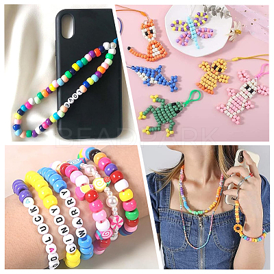 800Pcs 8 Colors Opaque Plastic Beads KY-SC0001-86-1