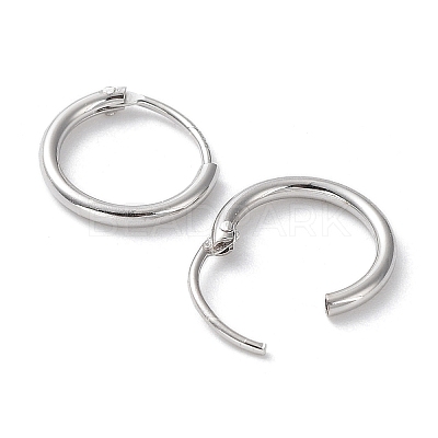 Rhodium Plated 925 Sterling Silver Huggie Hoop Earrings EJEW-K258-02A-P-1