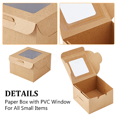 Square Kraft Paper Storage Gift Boxes CON-WH0095-81A-01-1