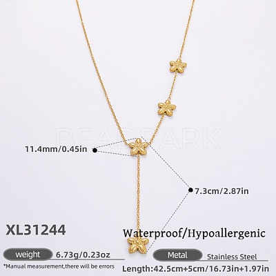 316L Surgical Stainless Steel Y Tassel Necklaces for Women FS-WGE9B28-17-1