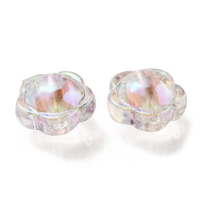 UV Plating Rainbow Iridescent Acrylic Beads OACR-A014-03D-1