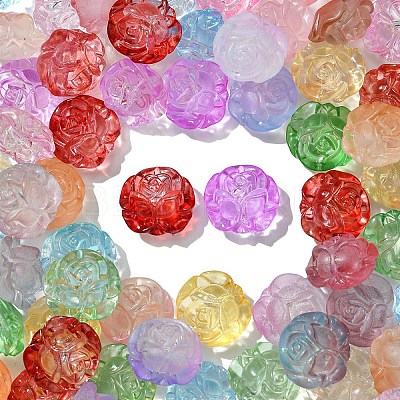 140Pcs 14 Styles Frosted Acrylic Beads MACR-YW0003-02-1
