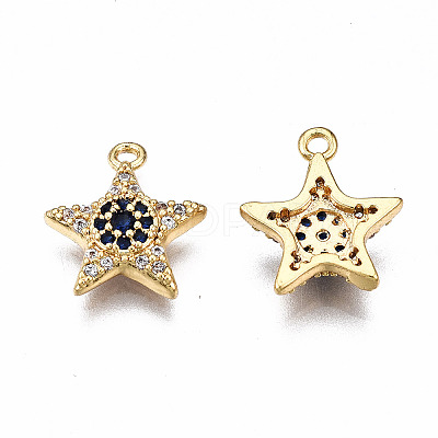 Brass Micro Pave Cubic Zirconia Charms KK-Q277-069-NF-1