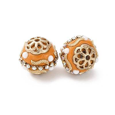 Handmade Resin Indonesia Round Beads IPDL-P005-16KCG-01-1