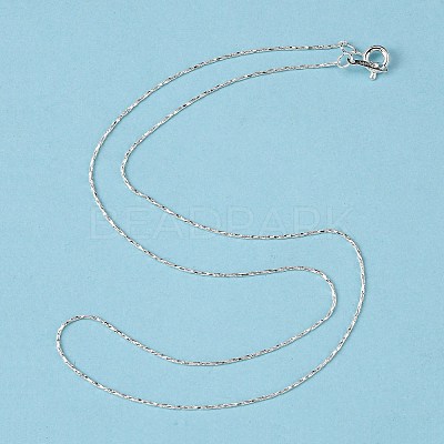 Silver Color Plated Brass Chain Necklaces for Women X-NJEW-D077-S-1