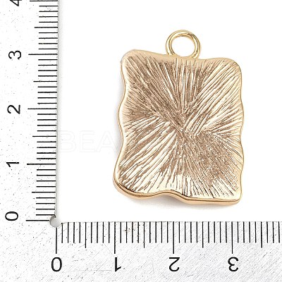 Brass Enamel & Natural Pearl Rectangle with Flower Pendants KK-K351-51G-02-1