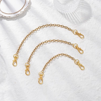 3Pcs 3 Styles 304 Stainless Steel Cable Chain Bag Extender Chains FIND-JF00158-1