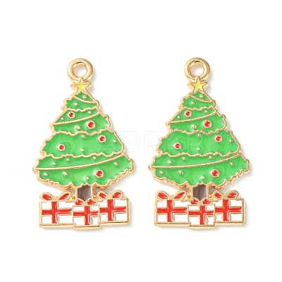 Christmas Alloy Enamel Pendants X-ENAM-D047-17G-07-1