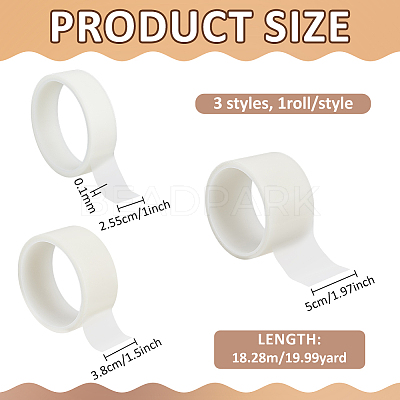 3 Rolls 3 Styles Plastic Bookbinding Tapes AJEW-BC0011-34-1