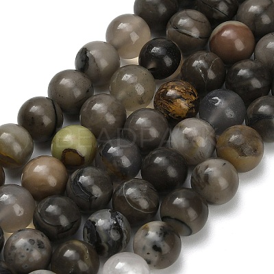 Natural Volcanic Agate Beads Strands G-G305-A01-8mm-1