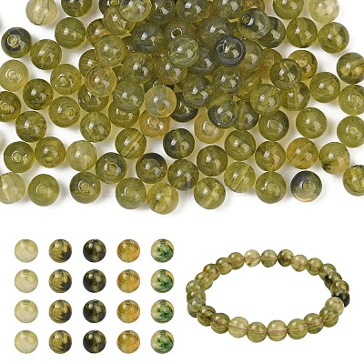 170Pcs Round Imitation Gemstone Acrylic Beads OACR-YW0002-16E-1