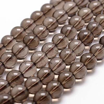 Natural Smoky Quartz Bead Strands G-G735-28-6mm-1