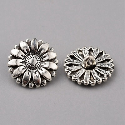1-Hole Alloy Shank Buttons BUTT-WH0020-21-1