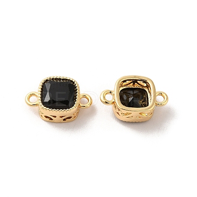 Real 18K Gold Plated Brass Cubic Zirconia Links Connectors KK-M243-04G-01-1