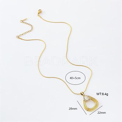 3Pcs Stainless Steel Teardrop Pendant Necklaces for Women UY8190-1