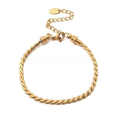304 Stainless Steel Link Chain Bracelets for Women BJEW-A158-02D-G-1