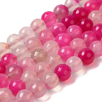 Dyed & Heated Natural Agate Beads Strands G-P539-D01-06-1