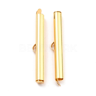 304 Stainless Steel Slide On End Clasp Tubes X-STAS-C044-08E-G-1