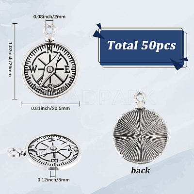 50Pcs Tibetan Style Alloy Pendants FIND-SC0021-16A-1