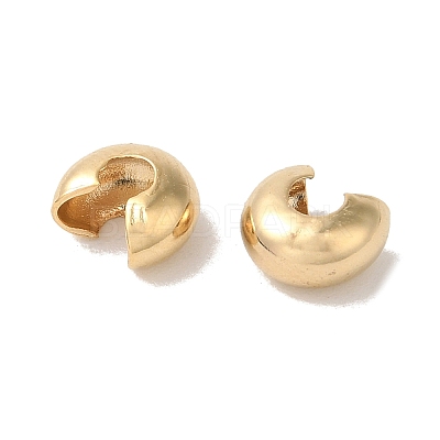 Brass Crimp Bead Cover KK-K383-07D-G-1