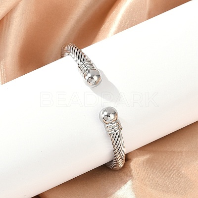 304 Stainless Steel Torque Bangles BJEW-G584-05-1
