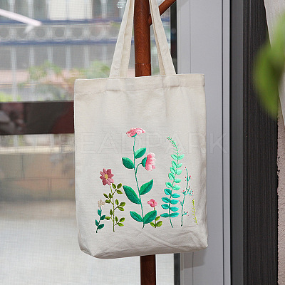 DIY Flower Pattern Tote Bag Embroidery Kit PW22121386671-1