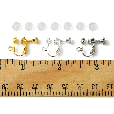 12Pcs 3 Colors Brass Screw On Clip-on Earring Findings KK-FS0001-29-1