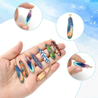 16Pcs 8 Styles Alloy Enamel Pendants FIND-FS0002-69-1