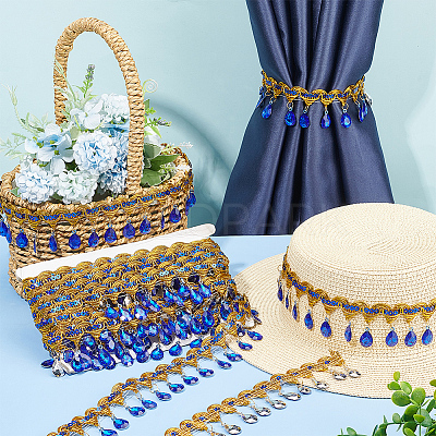 Polyester Tassel Lace Ribbon OCOR-WH0079-75H-1