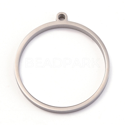 Tarnish Resistant 304 Stainless Steel Open Back Bezel Polishing Pendants STAS-K208-15P-1