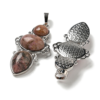 Natural Rhodonite Pendants G-Q158-04B-1