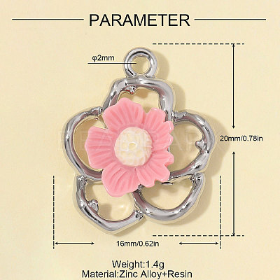 Zinc Alloy with Resin Pendants RE-OY001-15P-1