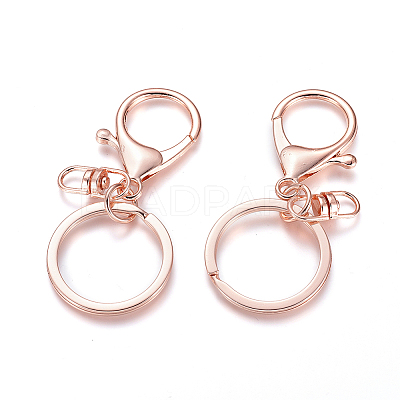 Iron Alloy Lobster Claw Clasp Keychain X-KEYC-D016-RG-1