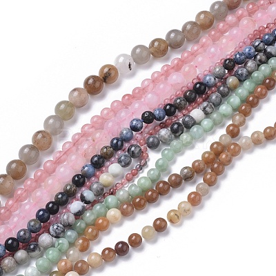 Natural Gemstone Beads Strands G-F591-03-1