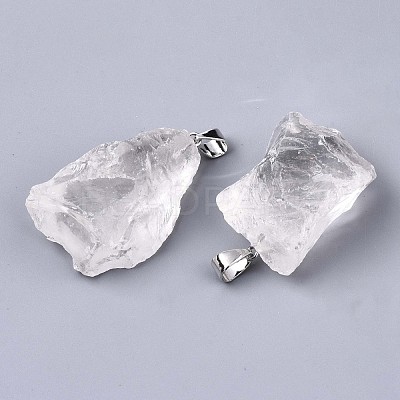 Raw Rough Natural Quartz Crystal Pendants X-G-N0326-52-1