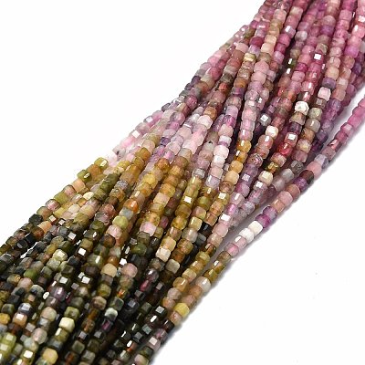 Natural Multicolor Tourmaline Beads Strands G-E576-73-1