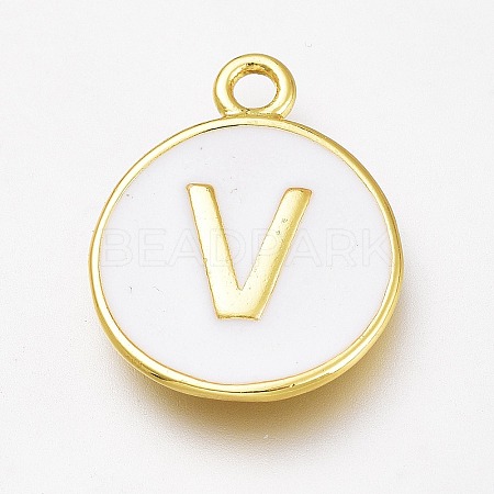 Brass Enamel Pendants KK-H103-01V-G-1
