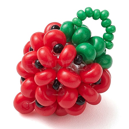 Seed Beads Beaded Charms PALLOY-MZ00331-02-1