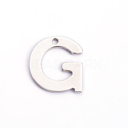 Tarnish Resistant 304 Stainless Steel Letter Charms STAS-O072-G-1