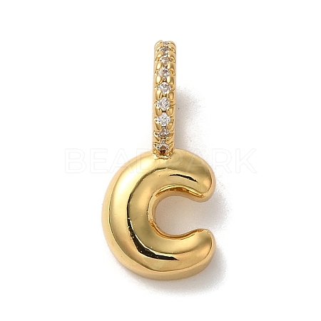 Brass Micro Pave Cubic Zirconia Pendants KK-K345-13C-G-1
