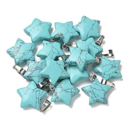 Synthetic Turquoise Pendants G-B127-12P-09-1