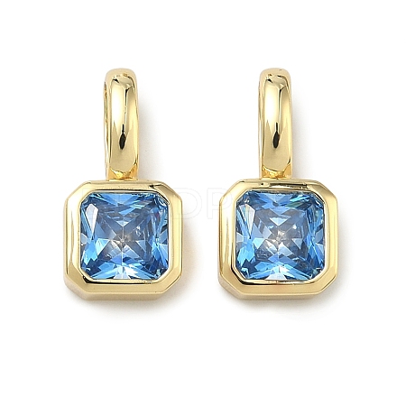 Brass Micro Pave Cubic Zirconia Charms KK-G555-21G-11-1