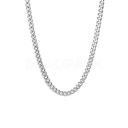 Non-Tarnish 201 Stainless Steel Curb Chain Necklaces for Men NJEW-Q336-08E-P-1