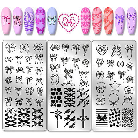 Stainless Steel DIY Nail Art Templates MRMJ-WH0092-050-1