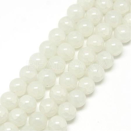 Baking Paint Crackle Glass Bead Strands DGLA-Q023-8mm-YS1-1