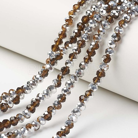 Electroplate Transparent Glass Beads Strands EGLA-A034-T3mm-M20-1