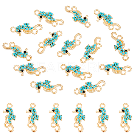 DICOSMETIC 50Pcs Alloy Jet Rhinestone Connector Charms FIND-DC0002-70-1