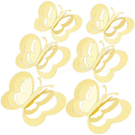 3Set 3D Butterfly PVC Mirrors Wall Stickers DIY-CN0001-85C-1