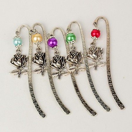 Tibetan Style Bookmarks/Hairpins for Valentine's Day AJEW-JK00040-1
