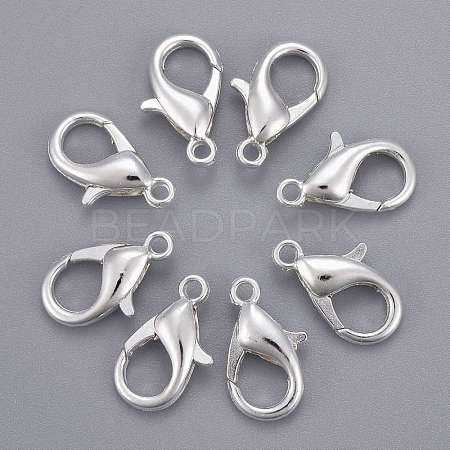 Silver Color Plated Alloy Lobster Claw Clasps X-E106-S-1